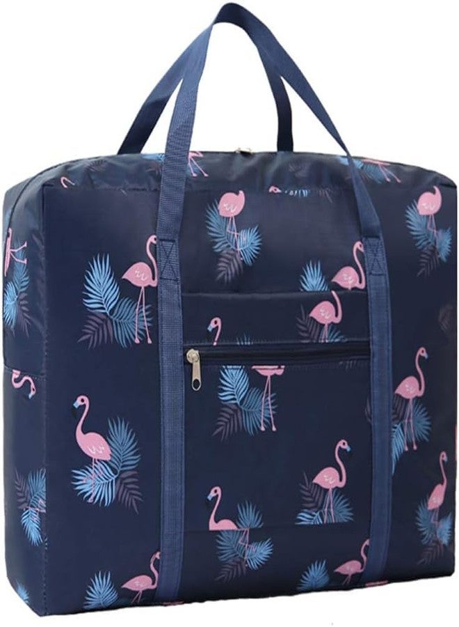 Modiq Duffel Bag Foldable for Travel - Lightweight Packable Carry-On Airlines Luggage with Straps, Water-Resistant Fabric - Ideal for Weekend Getaways and Business Trips (Blue Flamingo) - Image 1